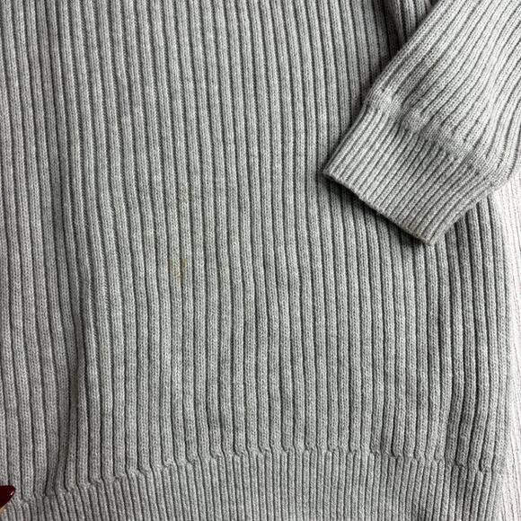 H&M Gray Ribbed Cold Shoulder Sweater Size Medium - Picture 4 of 5
